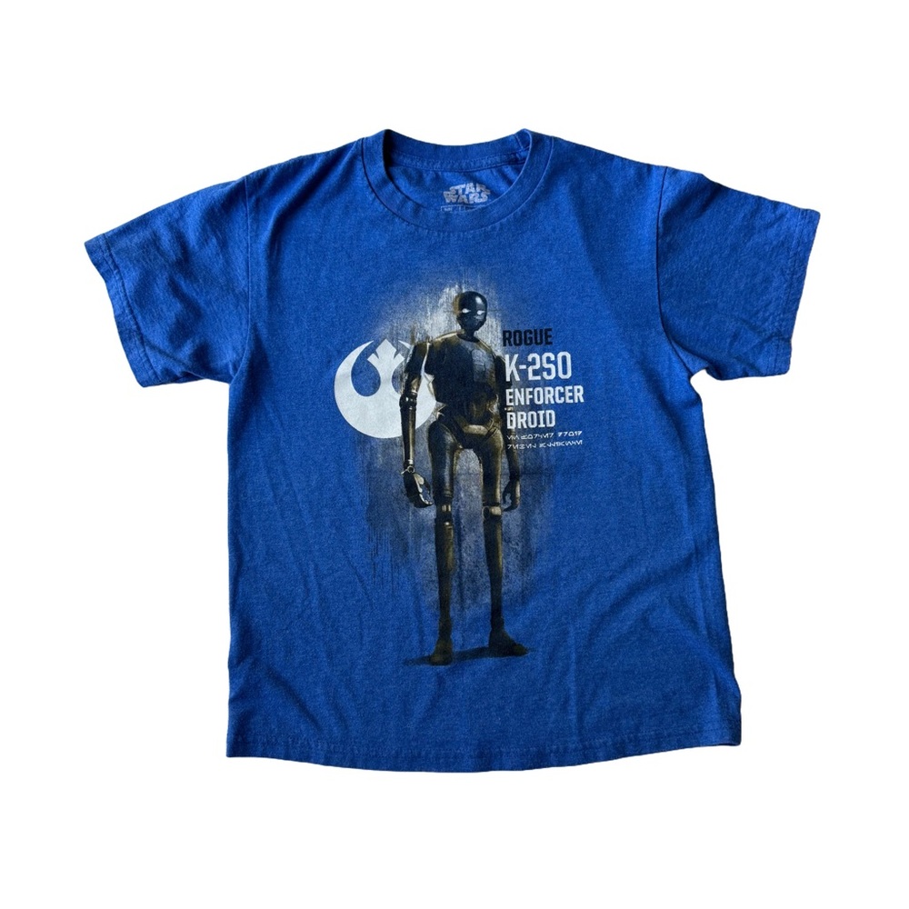 Star Wars Blue Short Sleeve Rogue K-2SO Enforcer Droid Graphic Tee